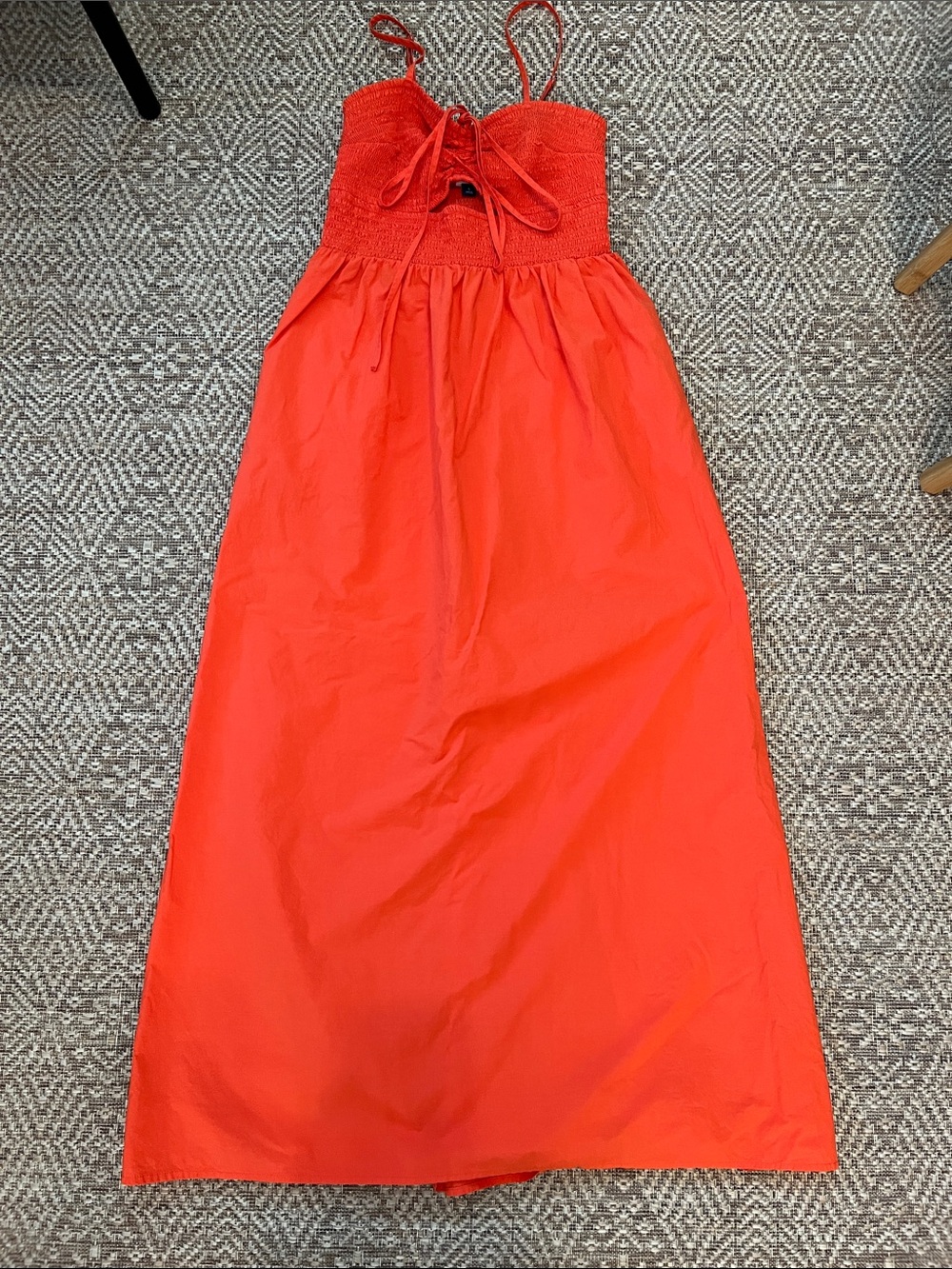 Universal Thread Red-Orange Smocked Bodice Maxi Dress